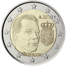 Luxembourg 2 Euro UNC 2010 Grand Duke - Coat of Arms