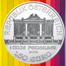 AUSTRIA WEINER PHILHARMONIKER SILVER COIN 1,50 Euro 1 Troy ounce 2018
