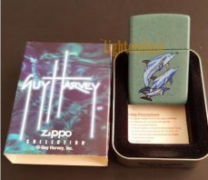 ZC000215GH204 Zippo lighter 2002. ZIPPO SPOTTED DOLPHIN. GUY HARVEY DESIGN. Teal Matte finish. Absolutely amazing and extremely Rare.